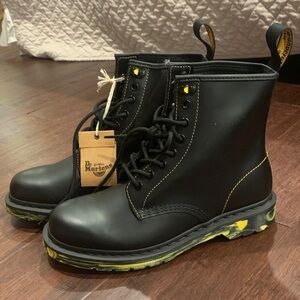 Dr. Martens Black Boots with Yellow Accents